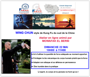 atelier en ligne de wing chun avec la FAEMC